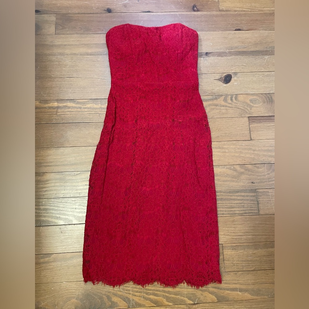 Forever 21 Strapless Red Lace Dress